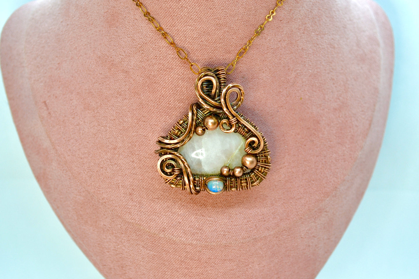 "Rosy Dreamland" - Wire Wrapped Pendant