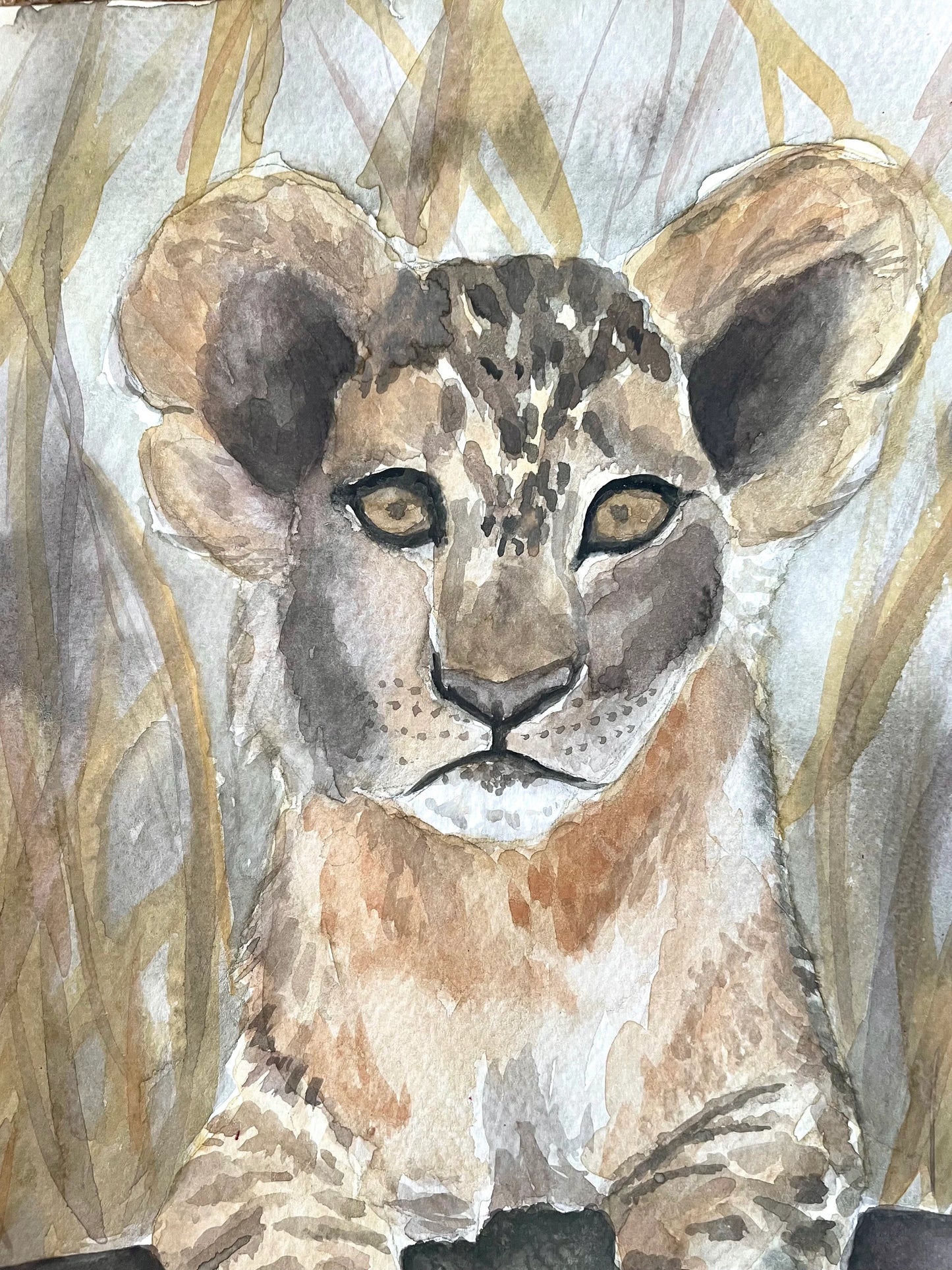Lion Cub (watercolor print)