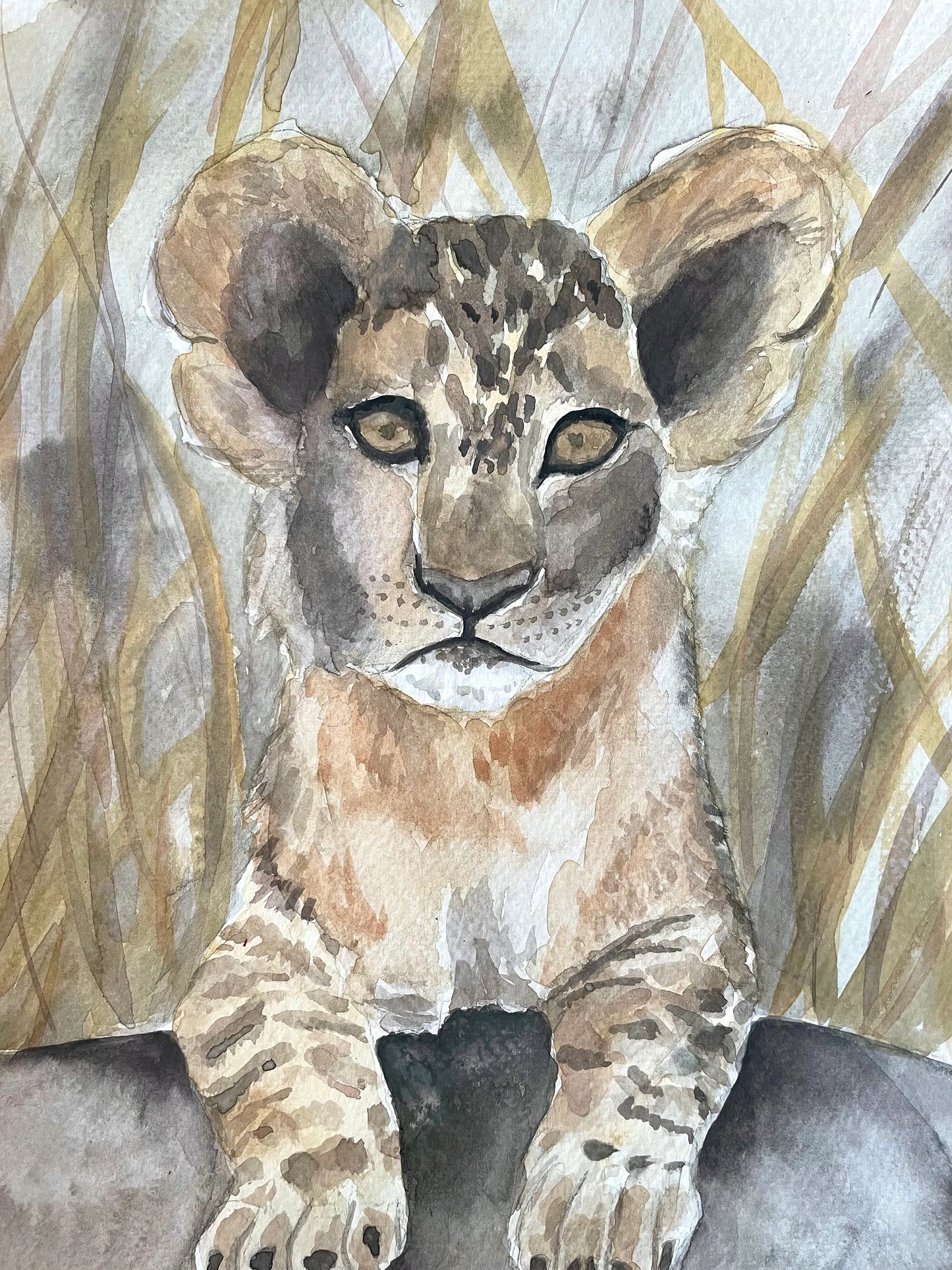 Lion Cub (watercolor print)