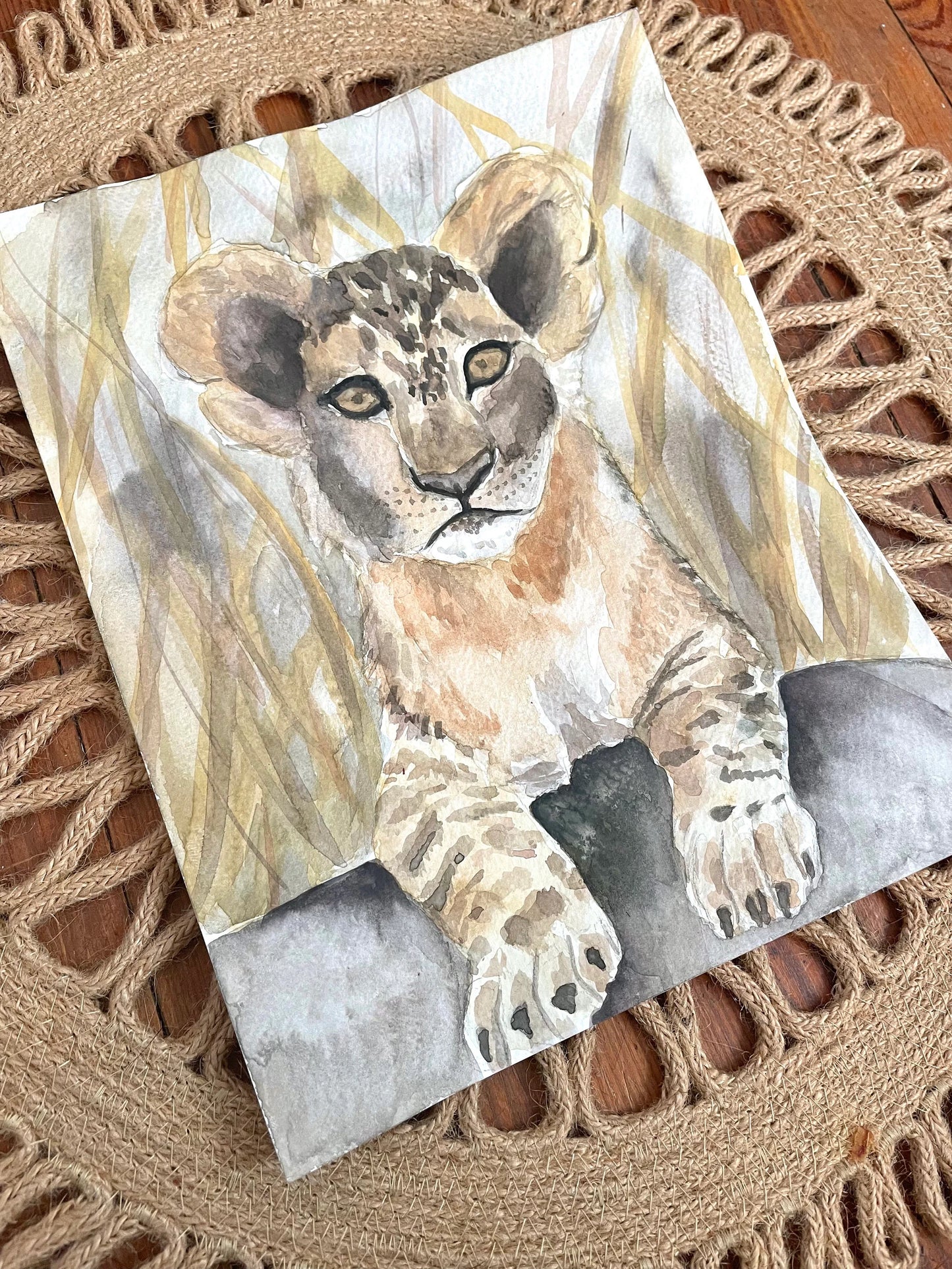Lion Cub (watercolor print)