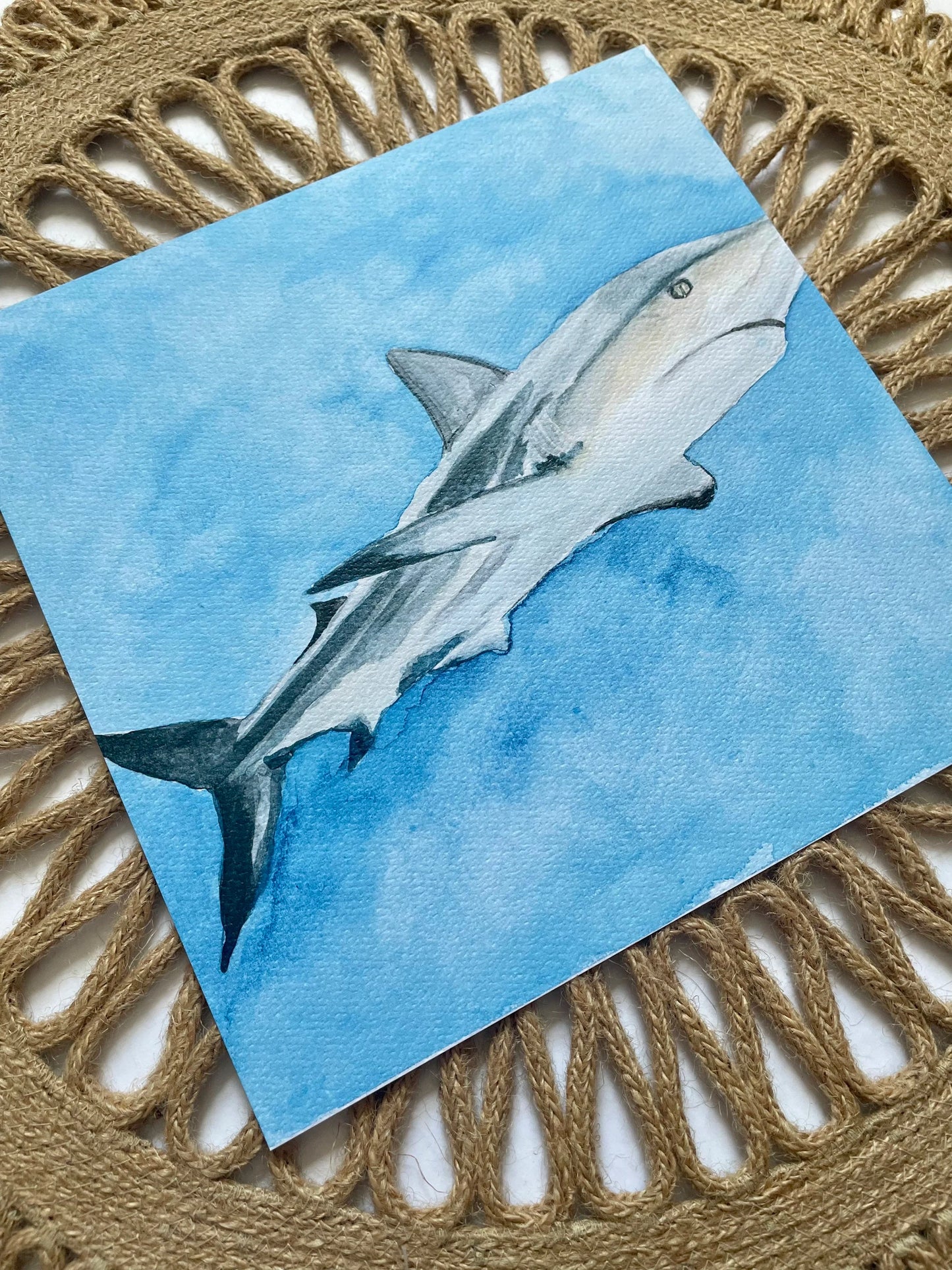 Shark Attack (watercolor print)