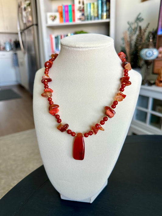 Carnelian & African Agate Necklace
