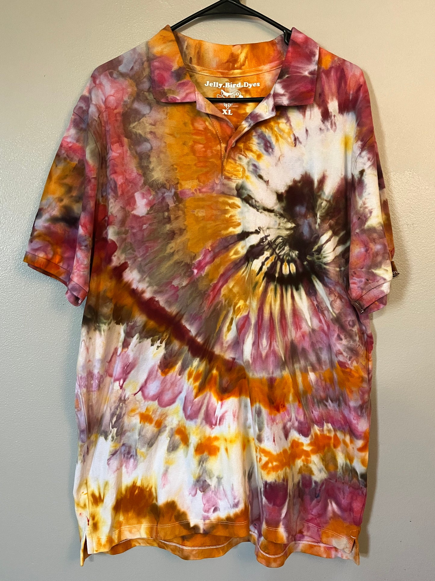 Tie-Dye Men's Polo Shirt (size XL)