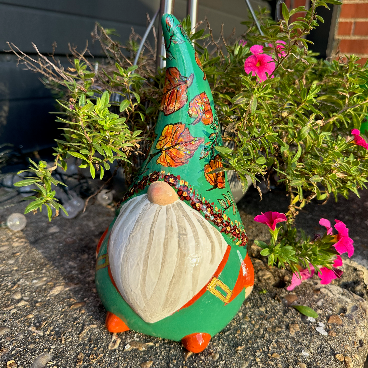 Ceramic Gnome - Falling Leaves