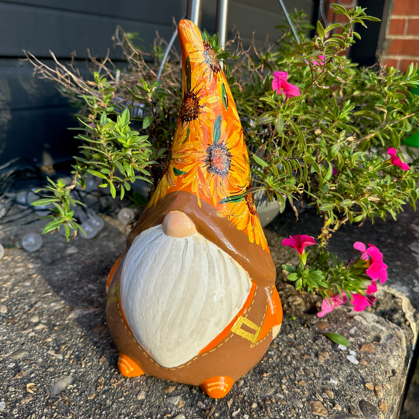 Ceramic Gnome - Sunflowers: a Van Gogh inspiration