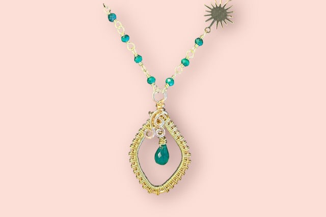 "Diamond Starlight" - Wire Wrapped Pendant