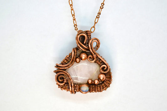 "Rosy Dreamland" - Wire Wrapped Pendant