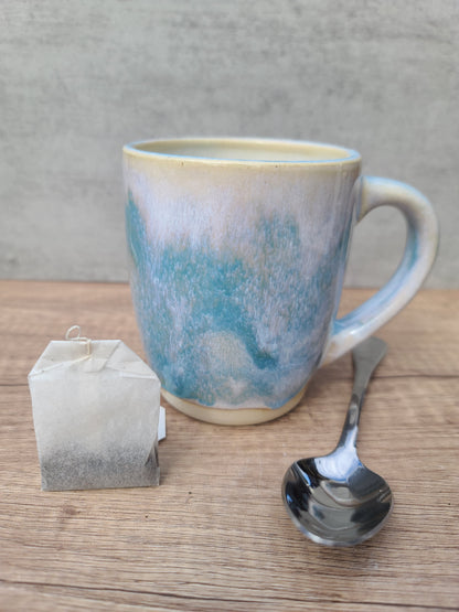 Teal and White Mug