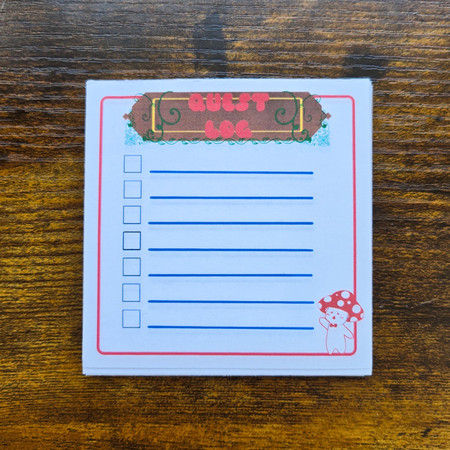 "Quest Log" Handmade Magnetic Memo Pad