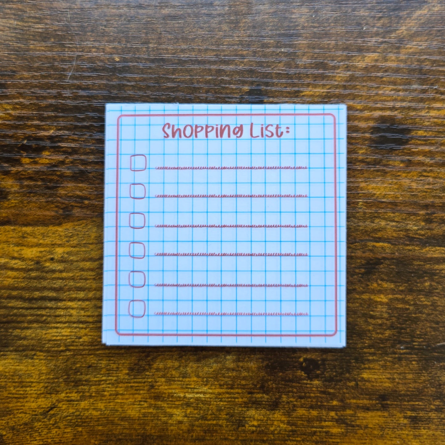 Shopping List Handmade Magnetic Memo Pad