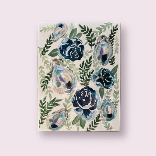 Flowers in Blue (watercolor print)