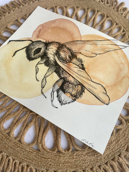 Bee (watercolor print)