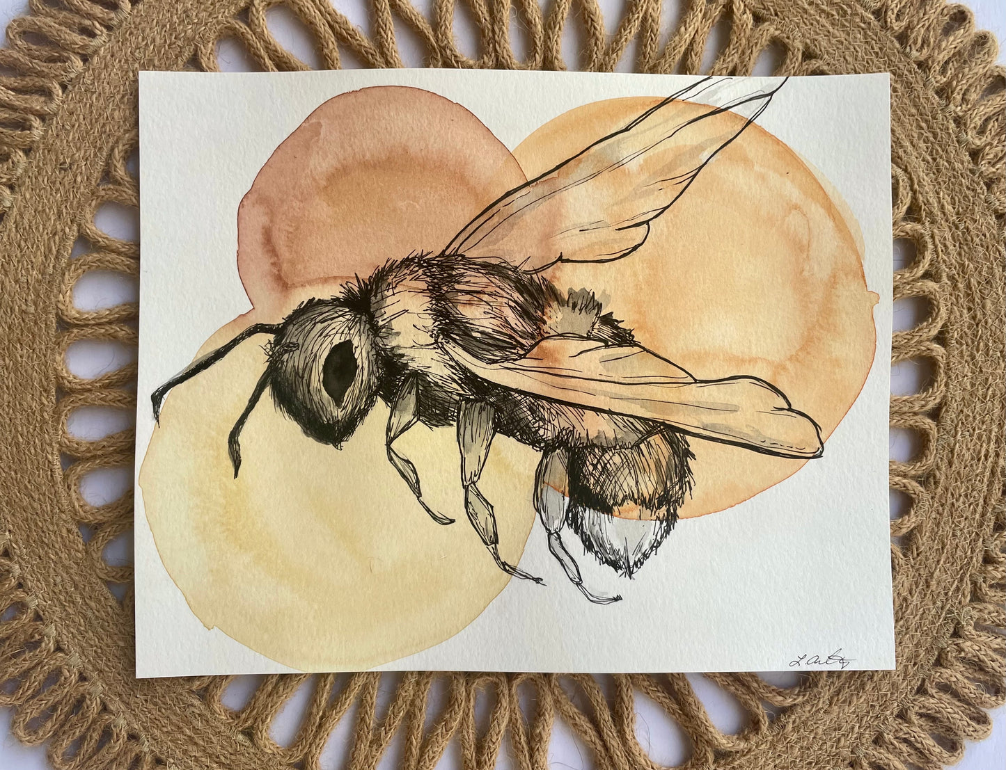 Bee (watercolor print)