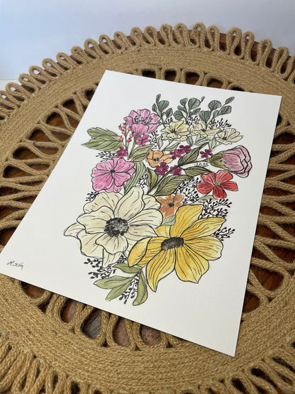 Floral Assortment (watercolor print)