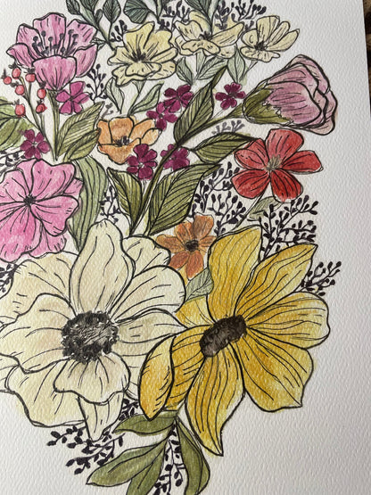 Floral Assortment (watercolor print)