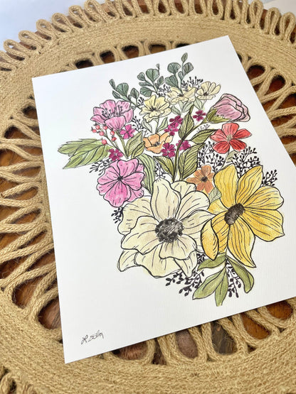 Floral Assortment (watercolor print)