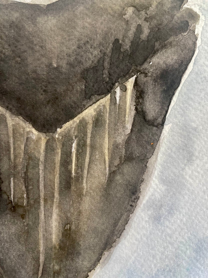 Megalodon Shark Tooth (watercolor print)