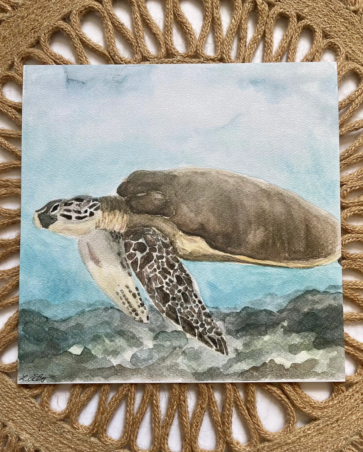 Sea Turtle (watercolor print)