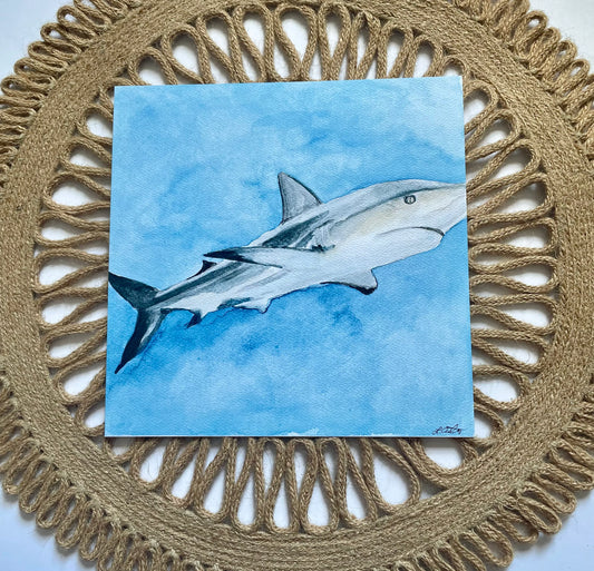 Shark Attack (watercolor print)