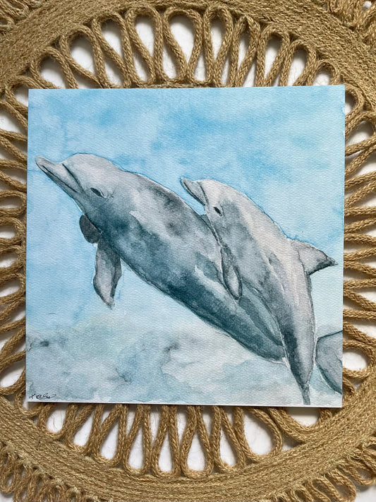 Swim Together (watercolor print)