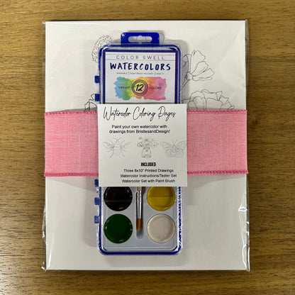 Watercolor Coloring Kit (multiple themes available)