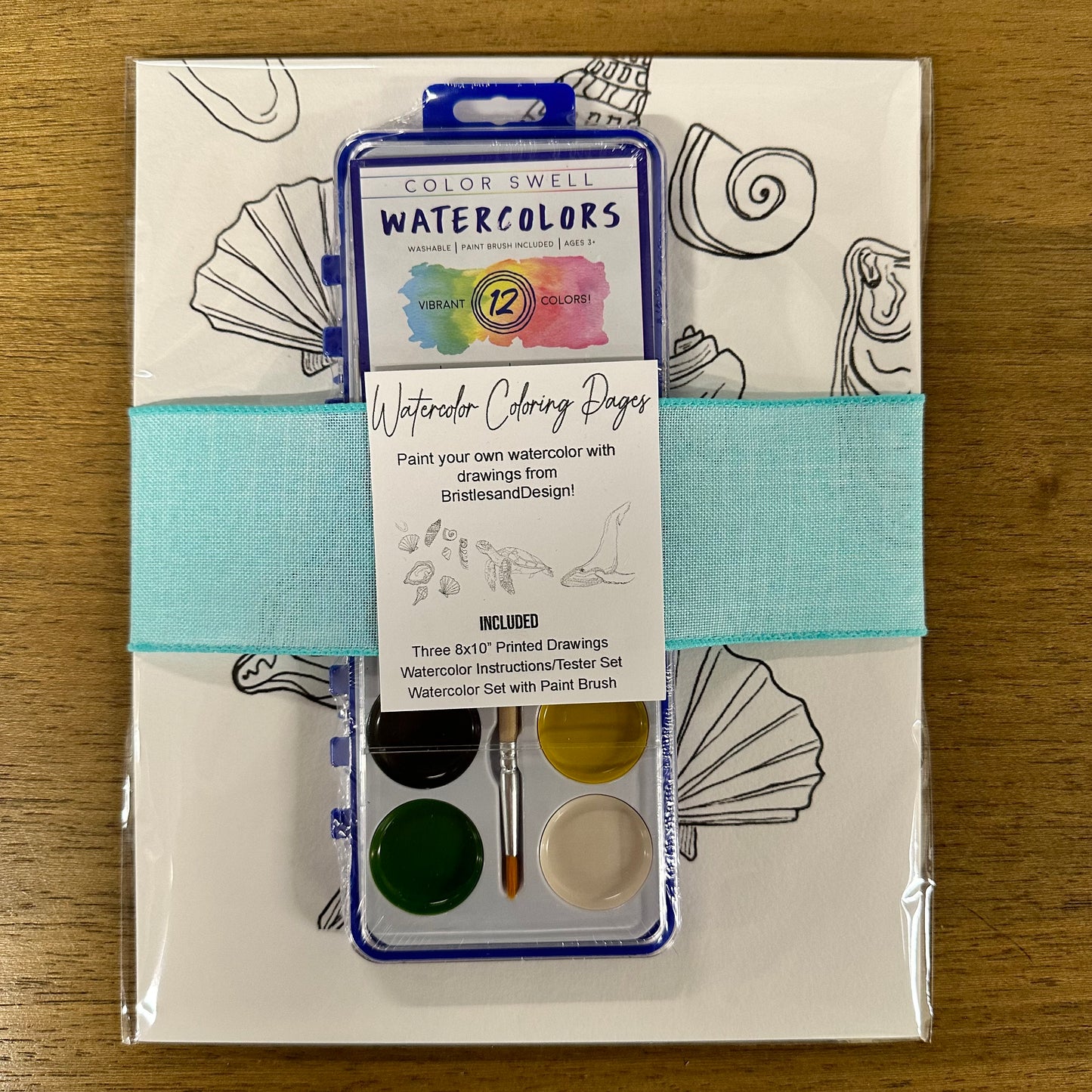 Watercolor Coloring Kit (multiple themes available)