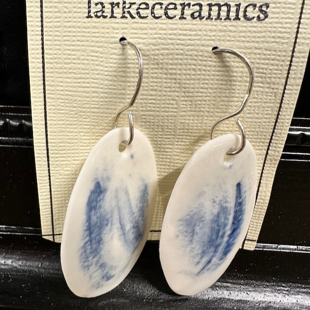 Porcelain Earrings with Sterling Silver Ear Wires - Design 10