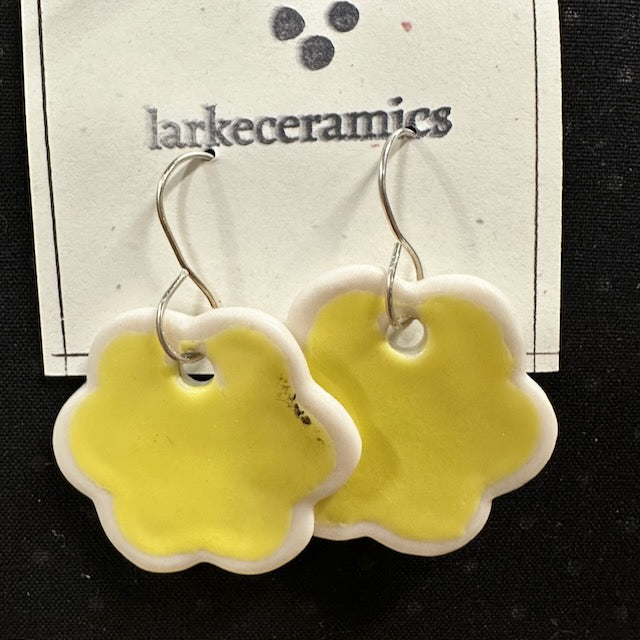 Porcelain Earrings with Sterling Silver Ear Wires - Design 9