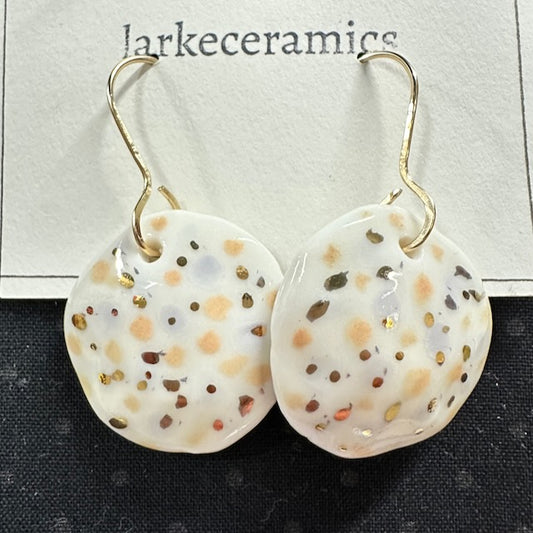 Porcelain Earrings with 14k Gold Filled Ear Wires - Design 1