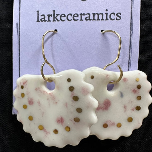 Porcelain Earrings with 14k Gold Filled Ear Wires - Design 4