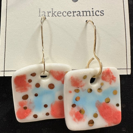 Porcelain Earrings with 14k Gold Filled Ear Wires - Design 5