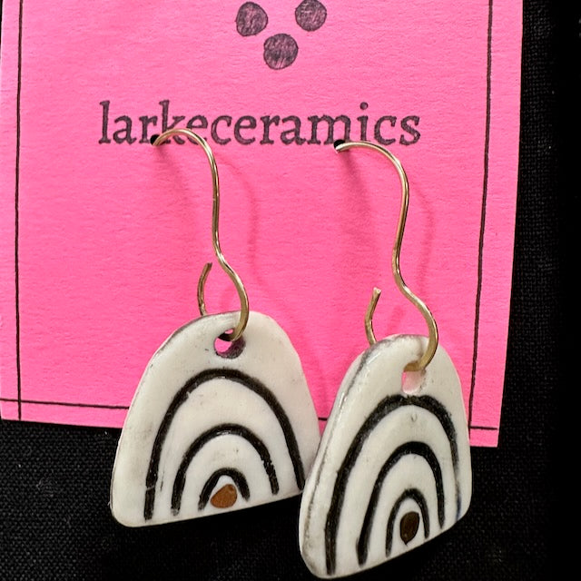 Porcelain Earrings with 14k Gold Filled Ear Wires - Design 6