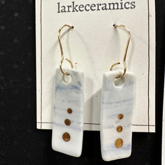 Porcelain Earrings with 14k Gold Filled Ear Wires - Design 7