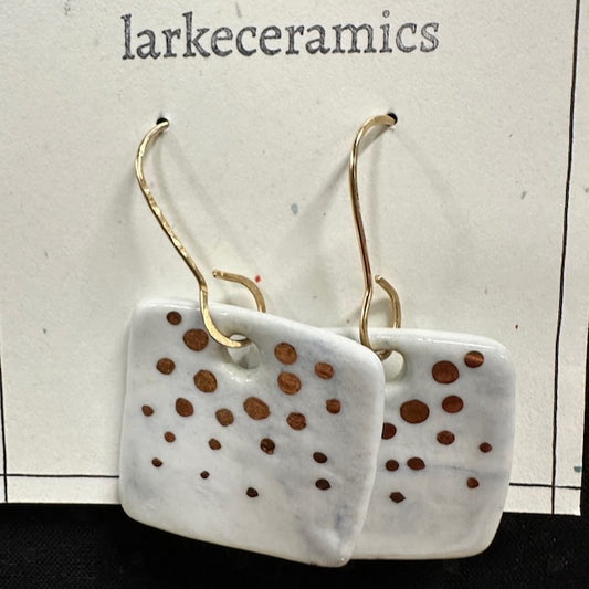 Porcelain Earrings with 14k Gold Filled Ear Wires - Design 8