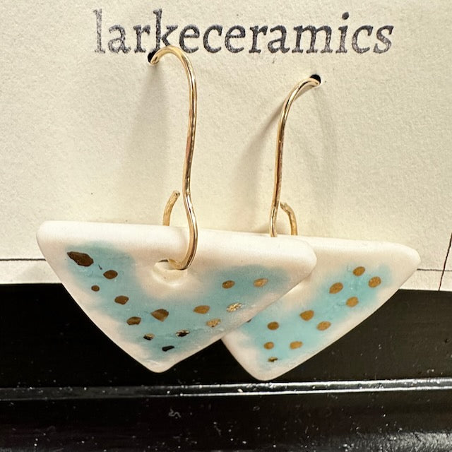 Porcelain Earrings with 14k Gold Filled Ear Wires - Design 11