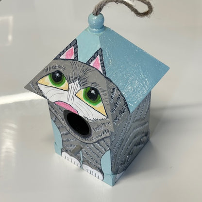 Tabby Cat Birdhouse