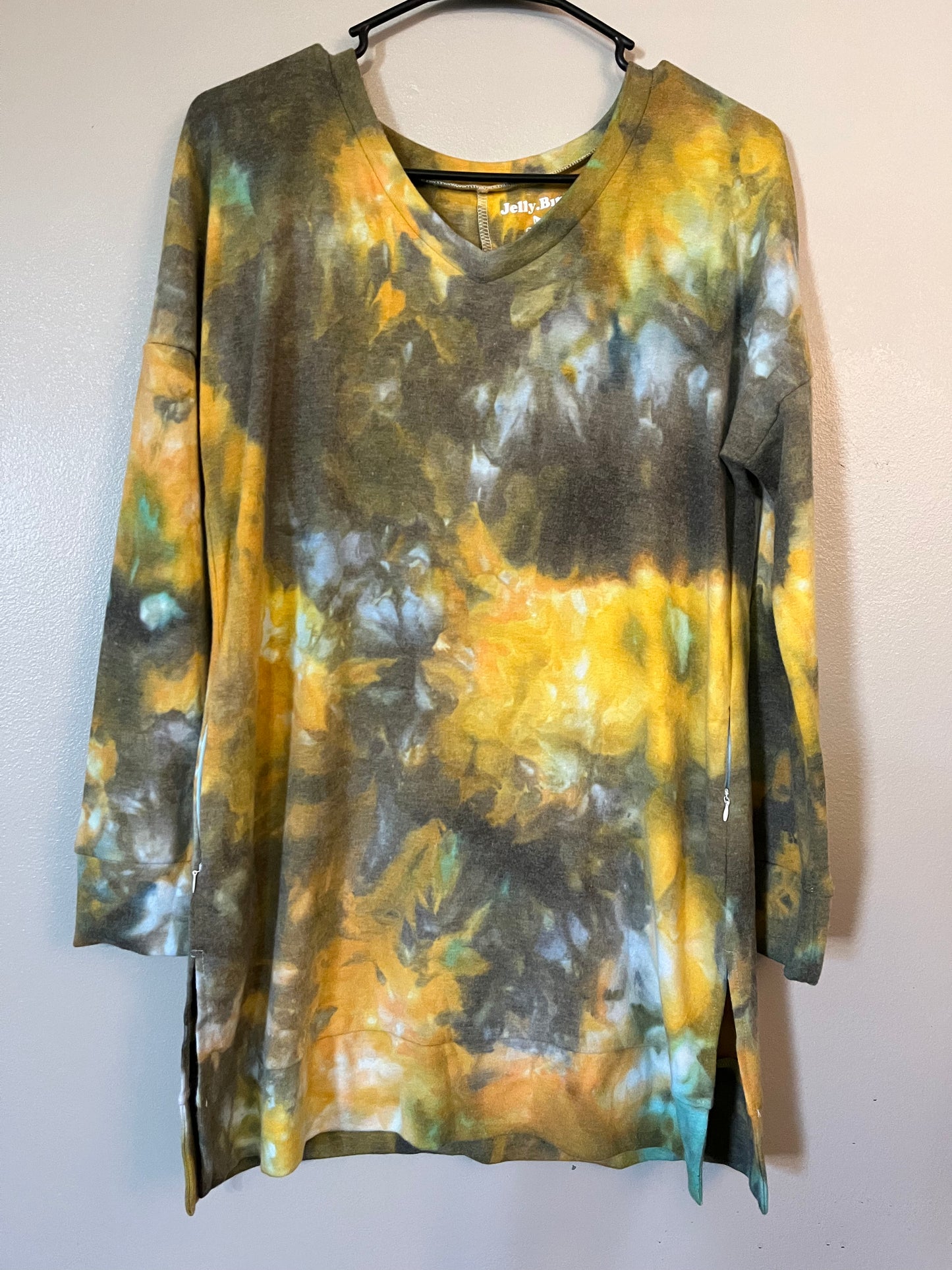 Long Sleeve Shirt with Zippered Pockets (multiple dye styles available)