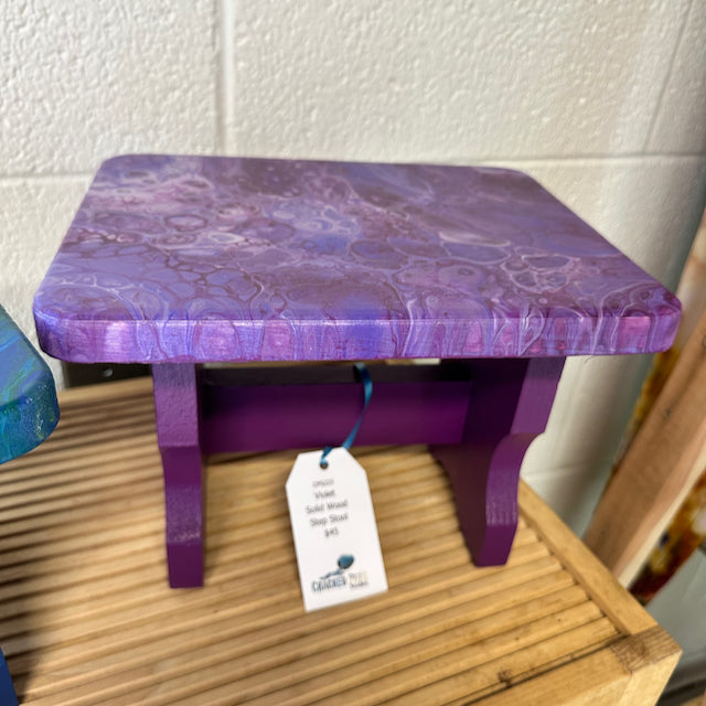 Violet Solid Wood Step Stool