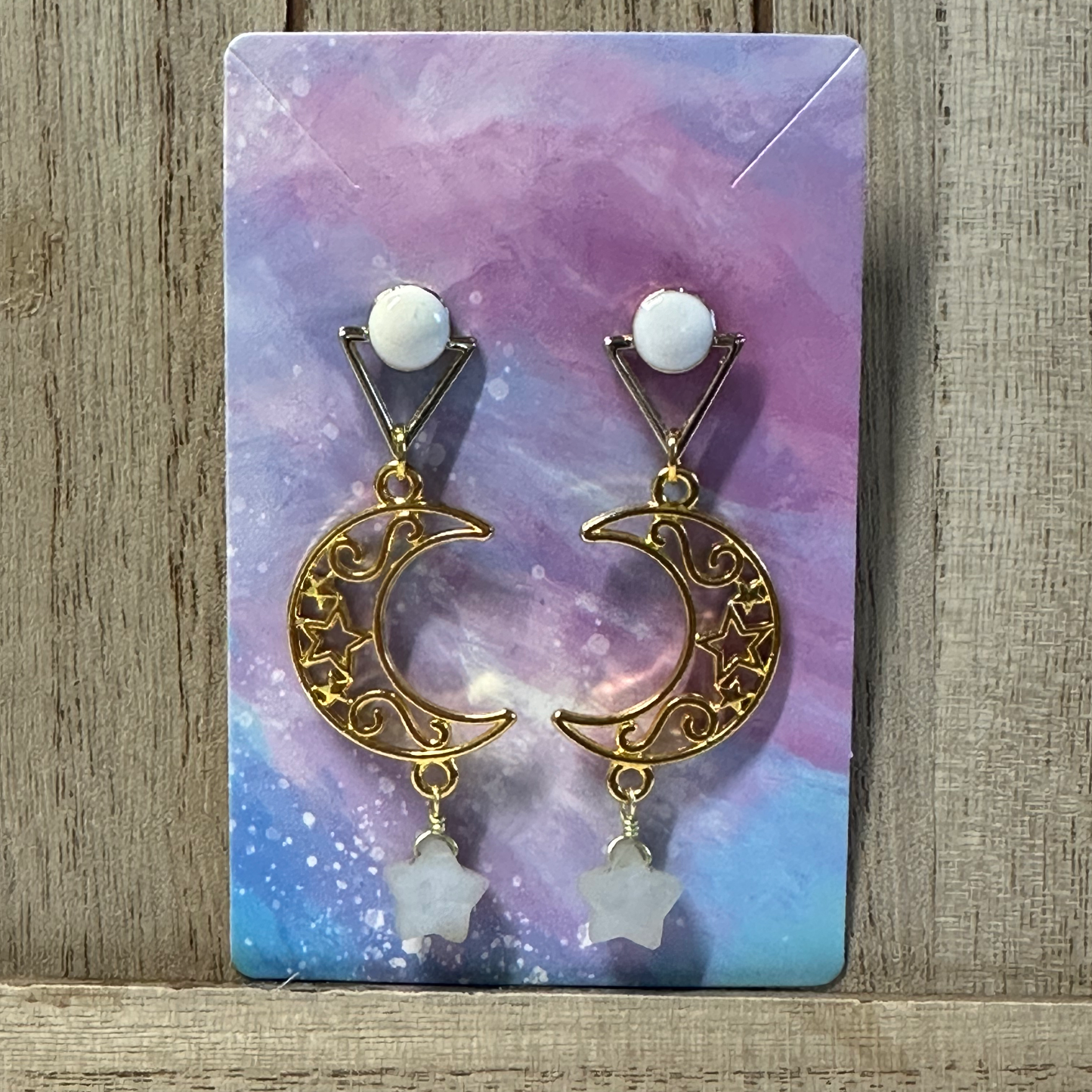 Wire Wrapped Earrings with Moonstone