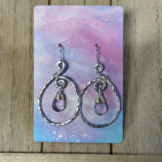 Wire Wrapped Earrings with Amethyst