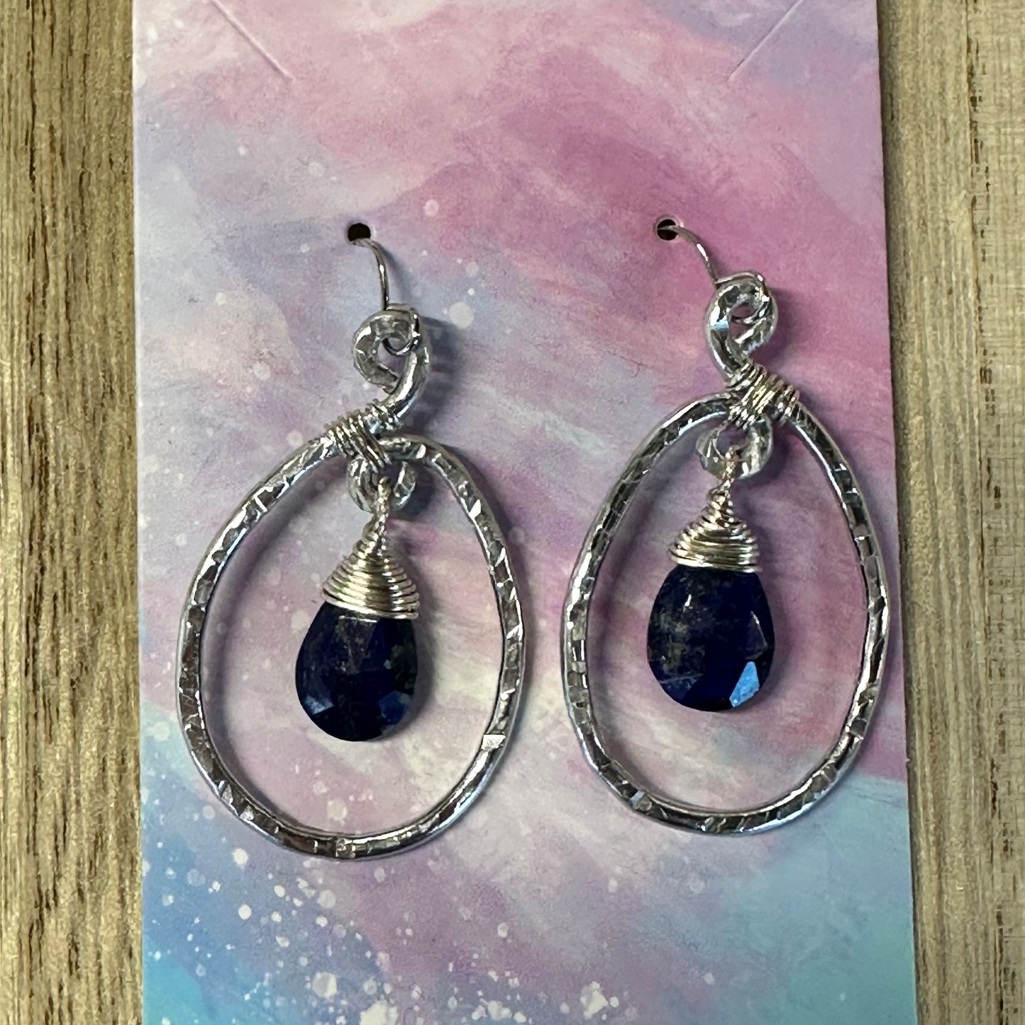 Wire Wrapped Earrings with Lapis Lazuli