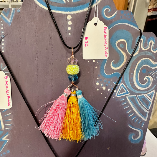 Pansexual Pride Tassel Necklace