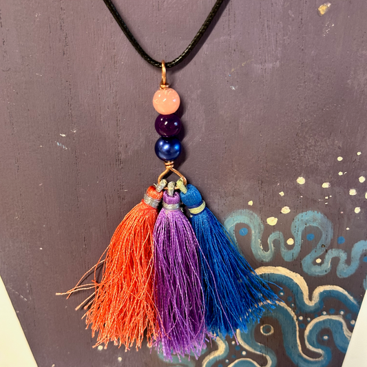 Bisexual Pride Tassel Necklace