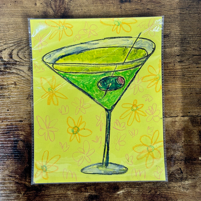 "Martinis!" - Original Mixed Media Drawings