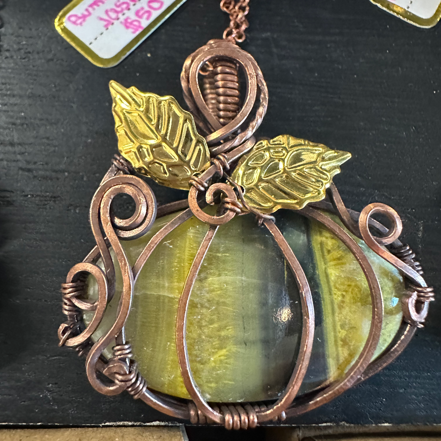 Wire Wrapped Pumpkin Necklaces