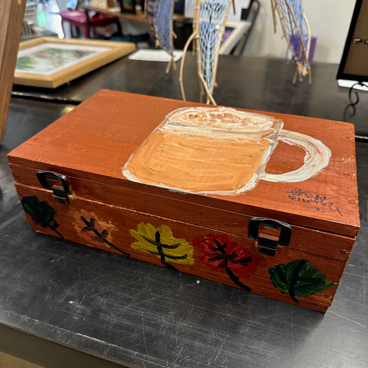 Hand Painted Wood Treasure Chest