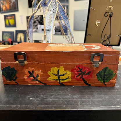 Hand Painted Wood Treasure Chest