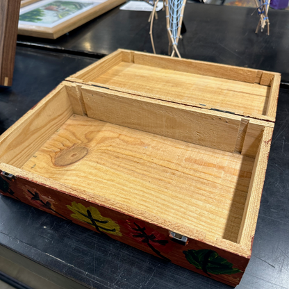 Hand Painted Wood Treasure Chest