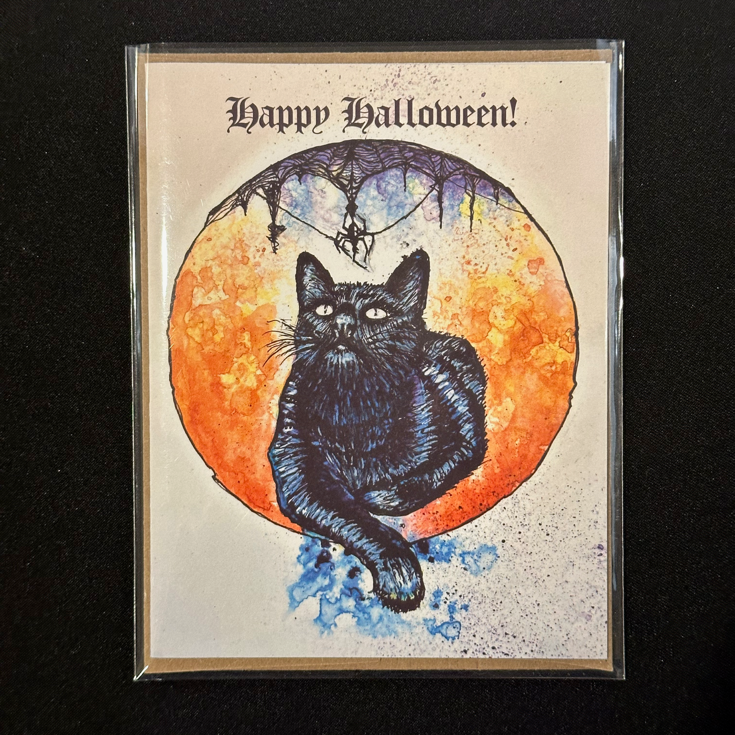 Black Cat Halloween Cards by Edgy Cat Designs