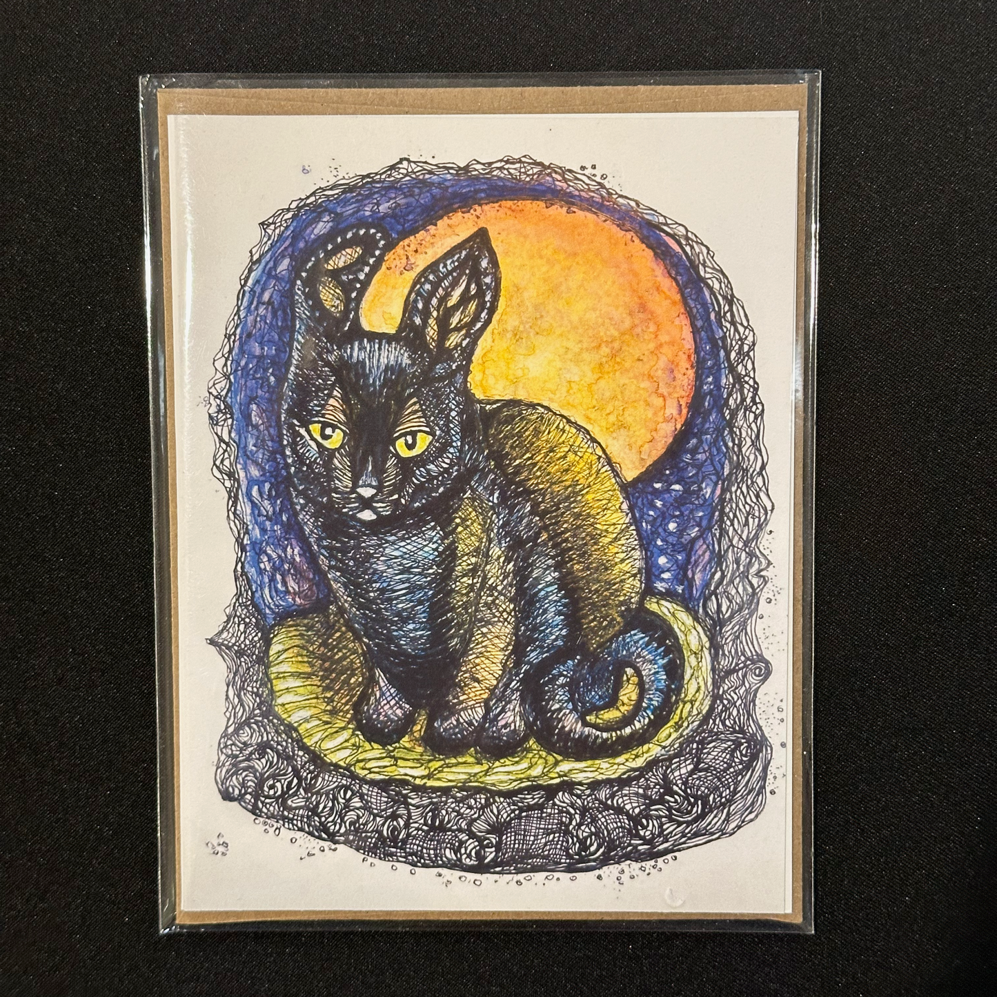 Black Cat Halloween Cards by Edgy Cat Designs